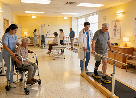 Rehabilitation centers for post-surgery recovery.